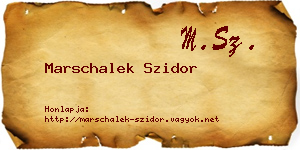 Marschalek Szidor névjegykártya